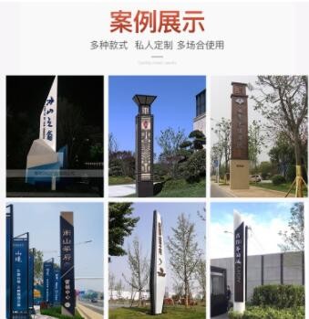 精神堡垒导视牌大型户外景区立牌房地产商场酒店不锈钢导视立牌图3