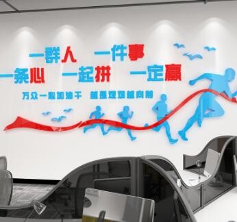 励志墙面贴纸标语设计会议公司团队企业文化3d立体办公室背景装饰图3