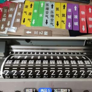 管道标识文字箭头流向反光化工天然气工业自来水介质色环指示贴纸图3