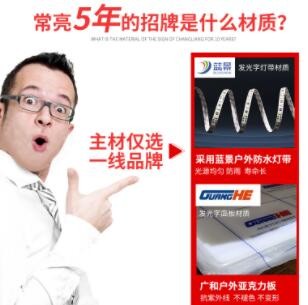 户外门头LED高亮招牌不锈钢箱体字亚克力迷你字广告灯箱发光字图2