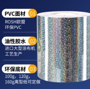 光银PET不干胶标签贴纸可移网纹油胶遮光耐高温原材料厂家批发图3