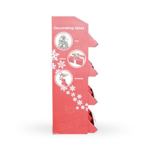 专业定制胶印沃尔玛节日礼品四分之一堆头地推瓦楞纸展示架纸货架图3