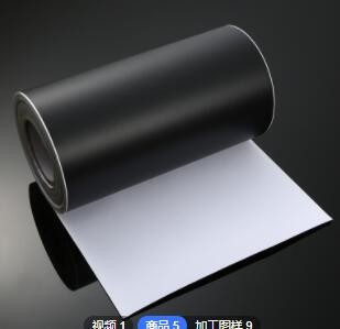工厂直销哑黑磨砂PVC不干胶卷材料批发 白底黑色不干胶卷筒原材料图3
