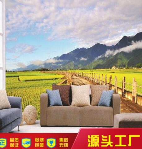 自粘壁画墙纸客厅沙发卧室现代中式贴画电视背景墙纸新款开阔视野图1