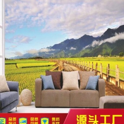 自粘壁画墙纸客厅沙发卧室现代中式贴画电视背景墙纸新款开阔视野