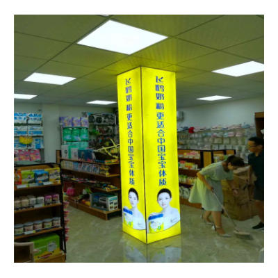 大厦四方立柱无框圆角卡布式LED背光源包柱灯箱 广告灯箱软膜灯箱