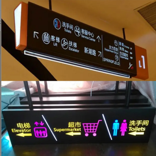 LED铝型材吊牌灯箱指示牌厂家 医院商场地下车库双面发光灯箱导视