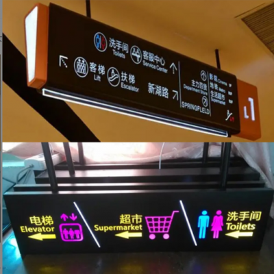LED铝型材吊牌灯箱指示牌厂家 医院商场地下车库双面发光灯箱导视