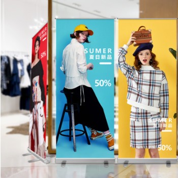 工厂直供伸缩广告牌铝合金展示架宣传海报架便携门型展架易拉宝图2