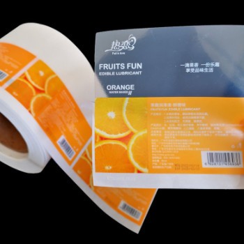 香橙味润滑液贴纸夫妻玩具透明PVC成人情趣用品不干胶标签图3