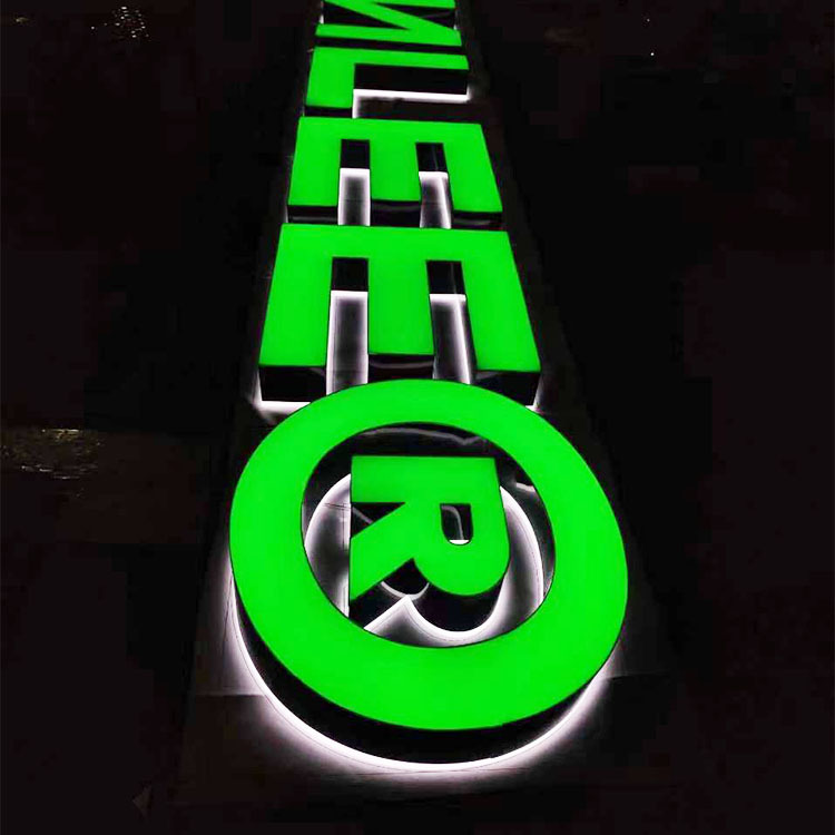 led亚克力门头发光字立体不锈钢背光字招牌店铺霓虹灯广告牌定制