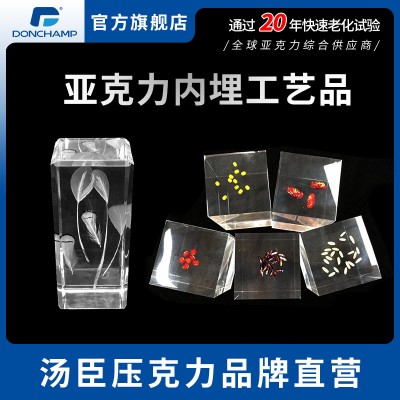 亚克力方块内嵌标本透明方块内埋实物亚克力工艺品摆件定制批发