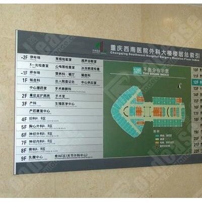 重庆西南医院贴墙楼层总索引牌5211