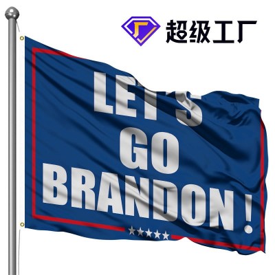 加工定制亚马逊新款LET S GO BRANDON户外旗帜 3x5FT数码双喷印刷