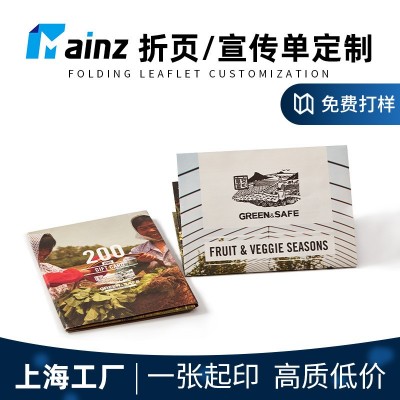 宣传折页三折页订做点菜单黑白彩印产品说明书楼盘房型图折页定制