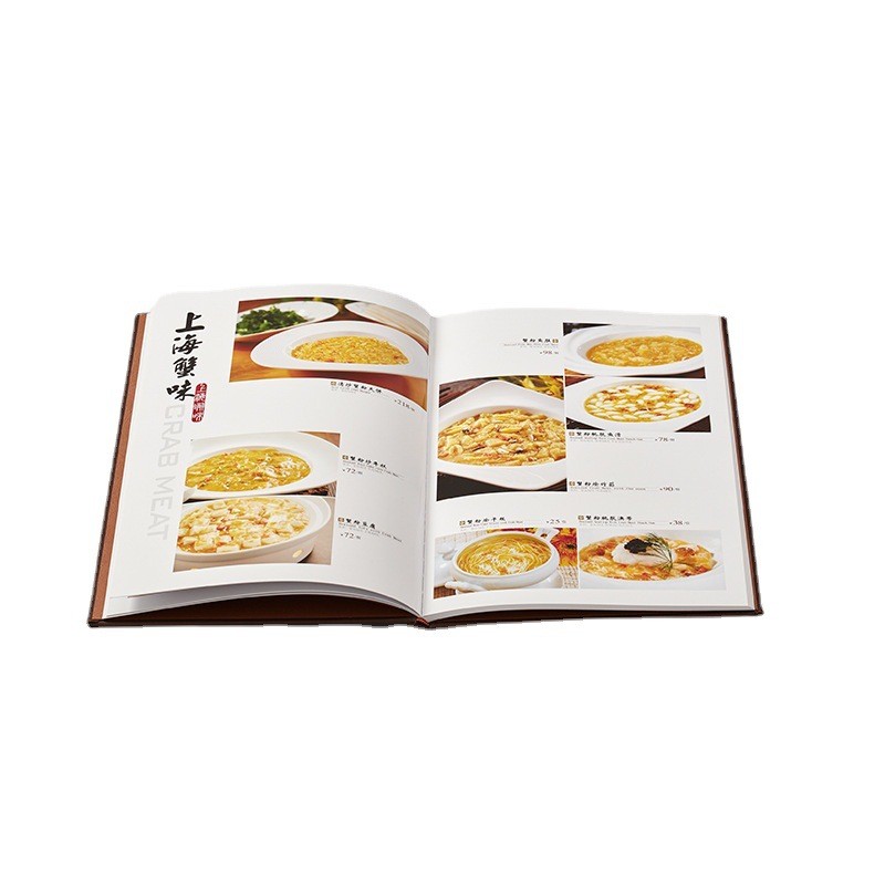 高档连锁中西日餐活页菜单本创意茶水单价目表透明插袋菜谱本定做