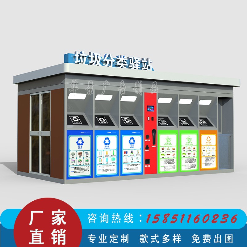 户外环卫智能垃圾分类房环卫垃圾收集站可移动社区垃圾房厂家直销图2