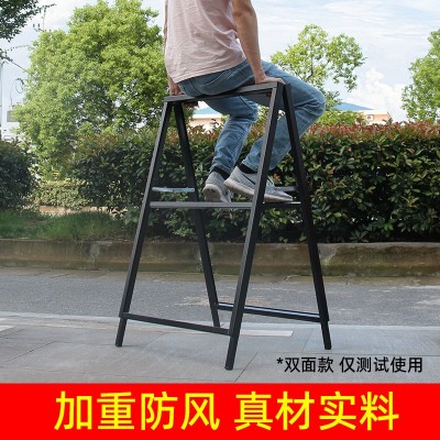 防风户外展架铁质海报架双面手提广告牌折叠kt板展示架立式落地式