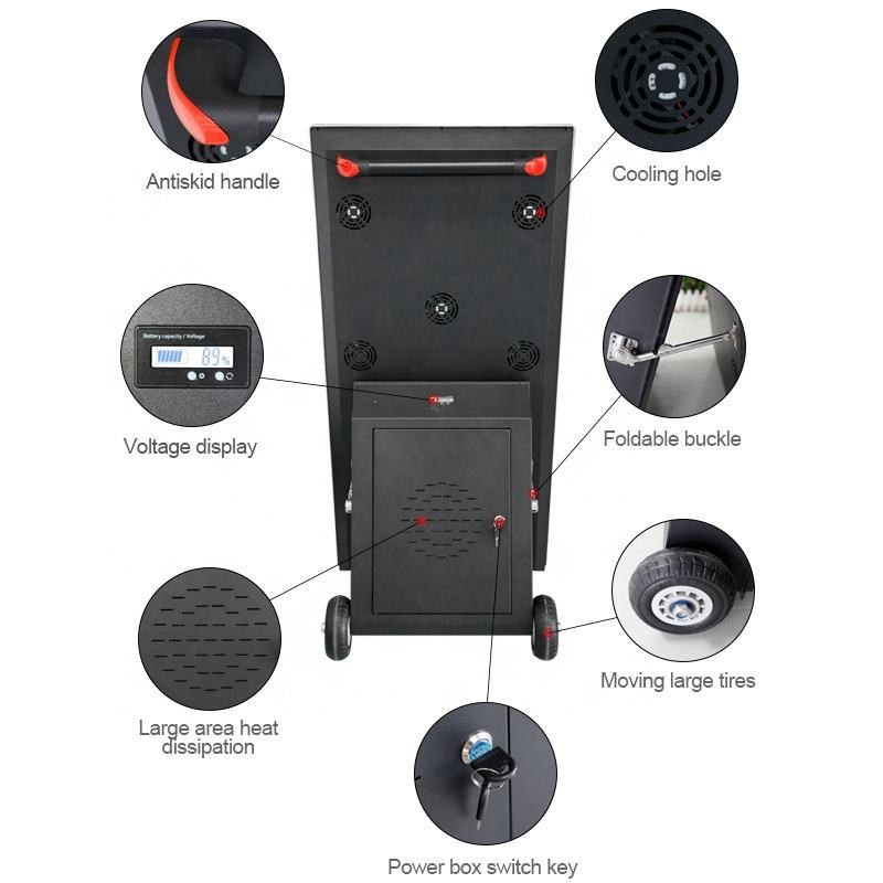 movable advertising totem 4k digital signage battery recharg图2