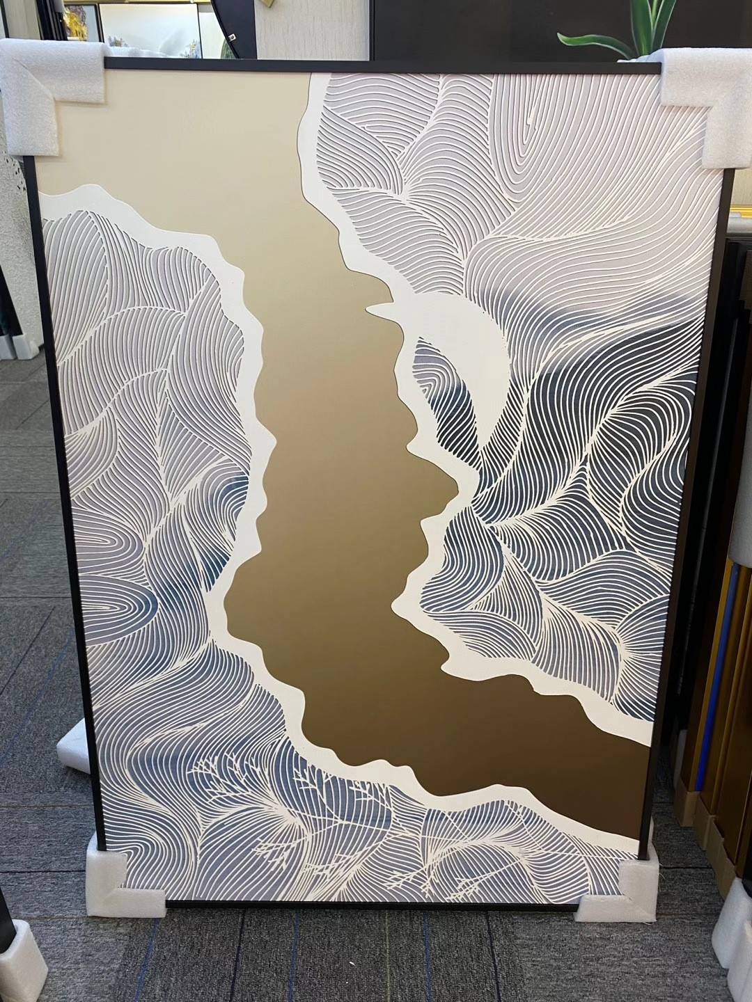 定制方形圆形装饰画 纯手绘 肌理装饰画图2
