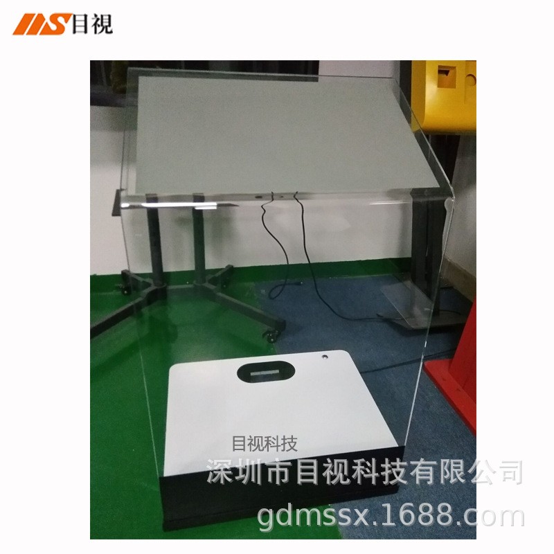 全息投影展柜触摸透明屏落地卧式互动触摸一体机空凌广告机柜定制图3