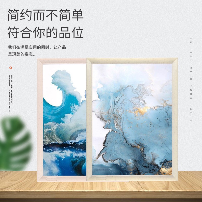 电梯广告框架4560仿大理石双层边框加强型广告牌长方形易安装挂墙图2