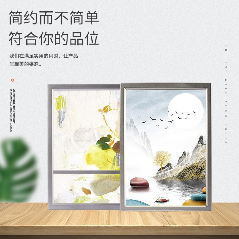 电梯广告框A3 卫生间洗手间仿大理石广告牌 简约时尚相框挂墙装裱图3