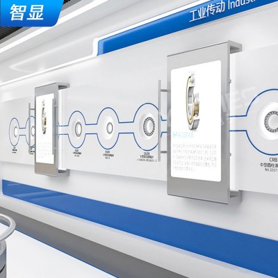 展厅电动滑轨屏触摸互动一体机随人移动直线弧形智能滑轨屏广告机