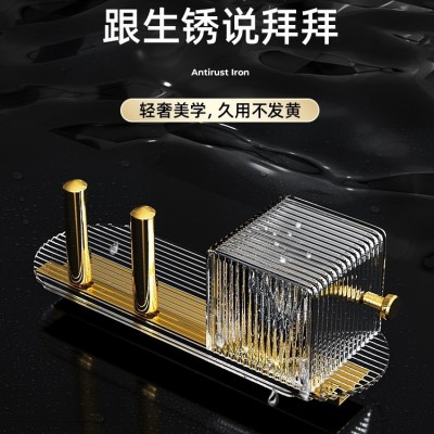 免打孔卷纸架卫生间纸巾盒厕纸架洗手间收纳架壁挂式亚克力纸巾架
