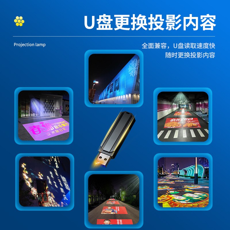 广告视频动画投影仪动态logo投影灯门头专用U盘播放图案projector图2