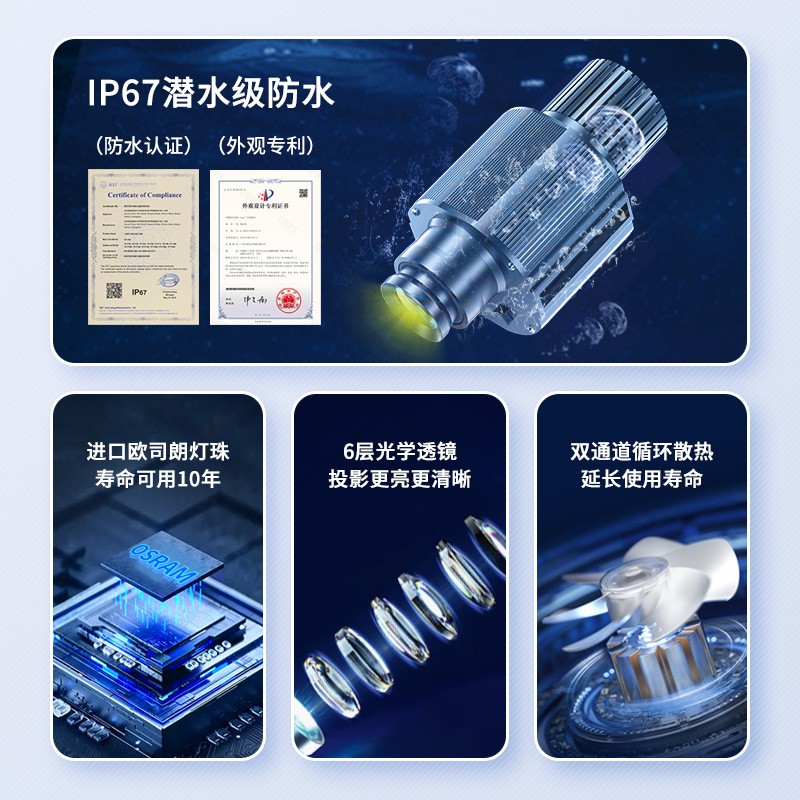 动态图案投影灯店铺氛围门头灯室外光影投射广告logo射灯创意亮化图3