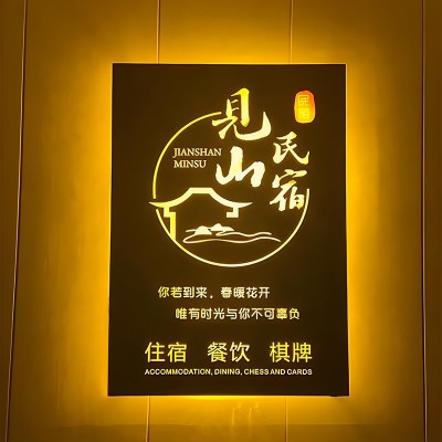 立体楼顶迷你霓虹灯亚克力LED发光字招牌门头设计不锈钢水晶字