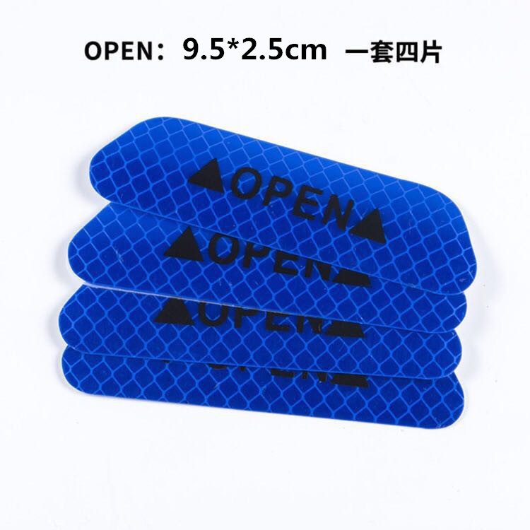 汽车开门安全警示贴防撞条open反光贴车贴纸车门警示贴图2