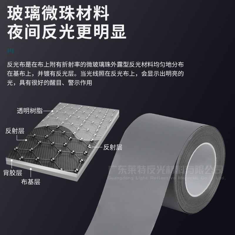 工厂直供 高亮反光热贴膜高热热转印膜压烫夜光膜热贴膜反光条图3