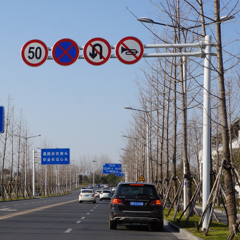 反光交通标志牌热镀锌F杆道路指示提示警告交通标识牌提示图2