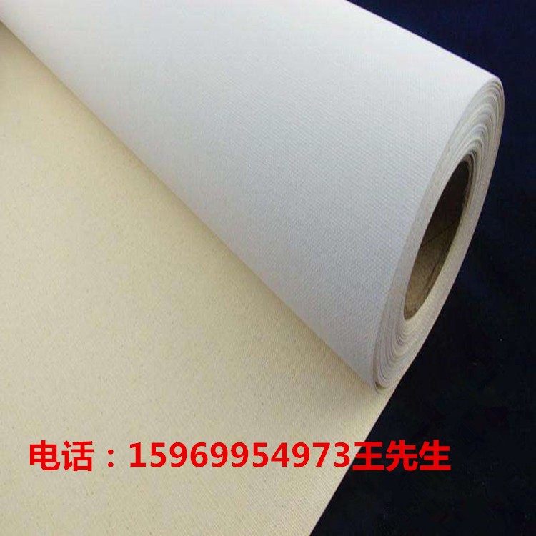 厂家批发水性黄底白底涤棉油画布360-420克喷绘手绘油画布图3