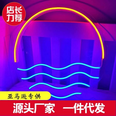 霓虹灯日落日出造型灯酒吧咖啡店装饰灯免费设计造型灯亚马逊专供
