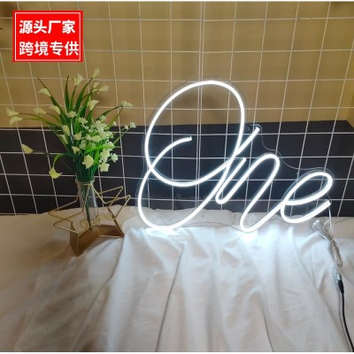 one霓虹灯LED造型灯广告招牌亚克力房间装饰氛围灯跨境亚马逊热款