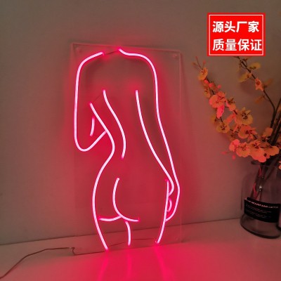 led霓虹灯女人浪漫求婚现场霓虹装饰灯卧室造型装饰灯亚马逊专供