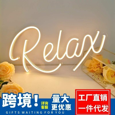 Relax字母霓虹灯造型led灯派对节日酒吧发光字母灯装饰灯外贸跨境