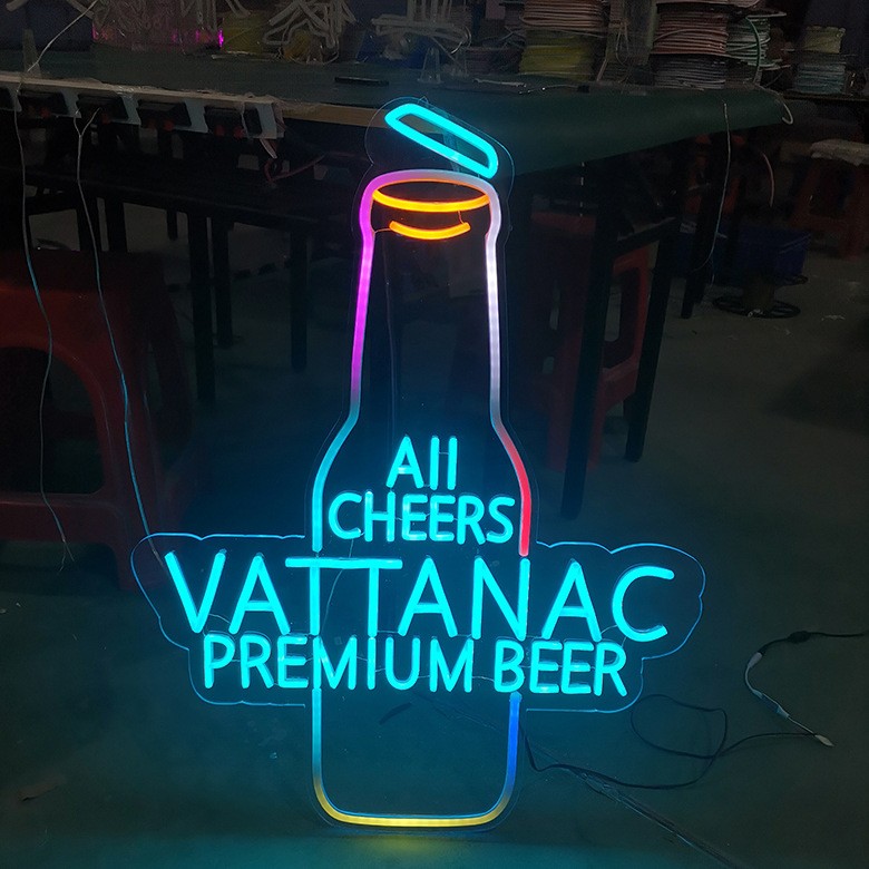水晶灯箱喜力啤酒灯箱 亚克力发光板整体雕刻 落地带支撑架可调节图2