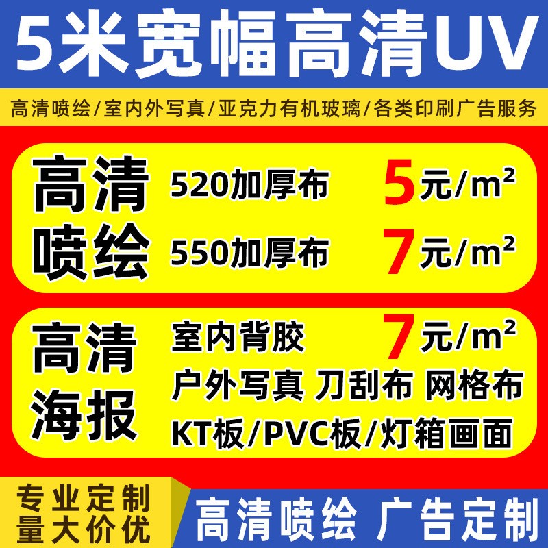 灯箱布喷绘布写真户外门头广告布制作海报设计pp纸背胶车贴kt板图3