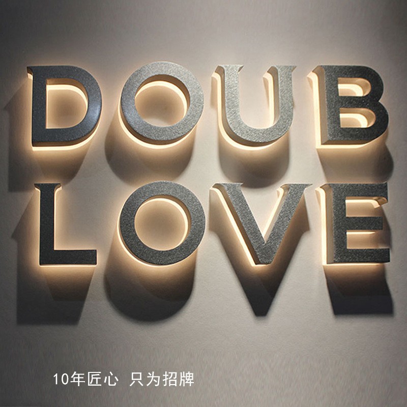 广告字厂家迷你发光字门头招牌灯箱制作无边字树脂字迷你字背光字图2