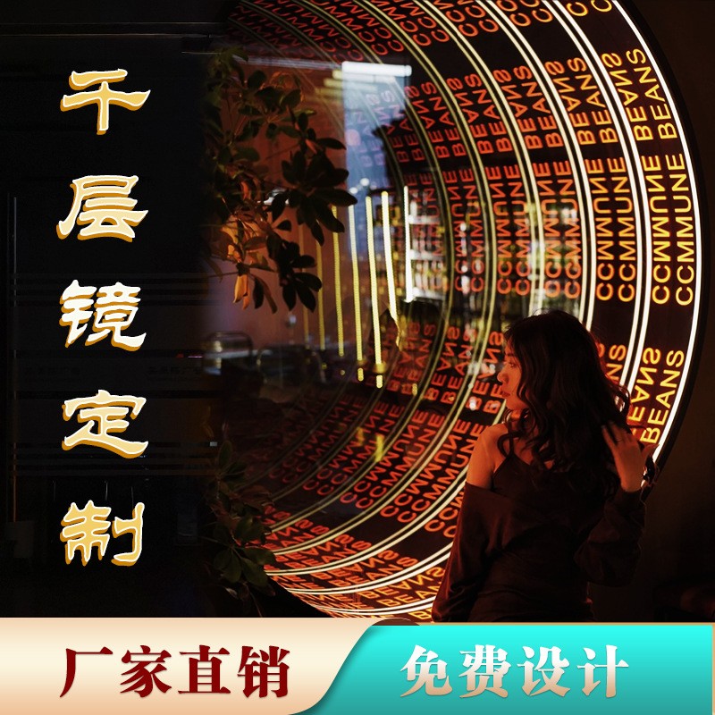 新款霓虹灯3D深渊镜千层镜暴力熊广告招牌灯箱网红背景墙酒吧加工图3