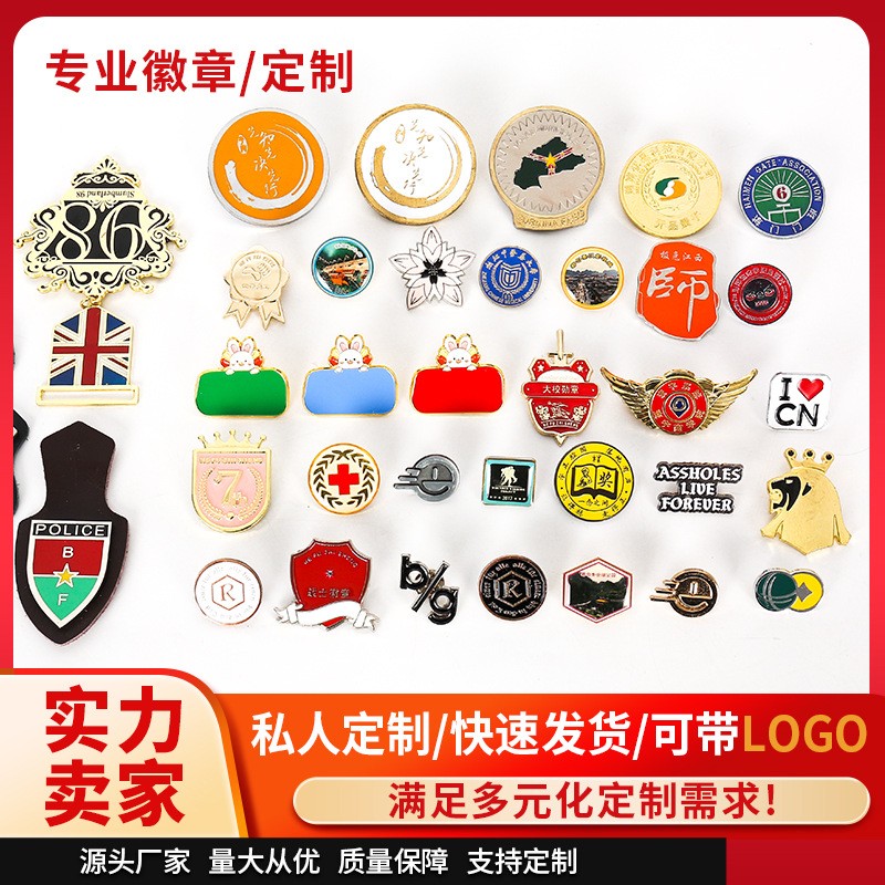 学校金属徽章订购企业logo胸章周年纪念烤漆胸针制作珐琅动漫胸牌图3