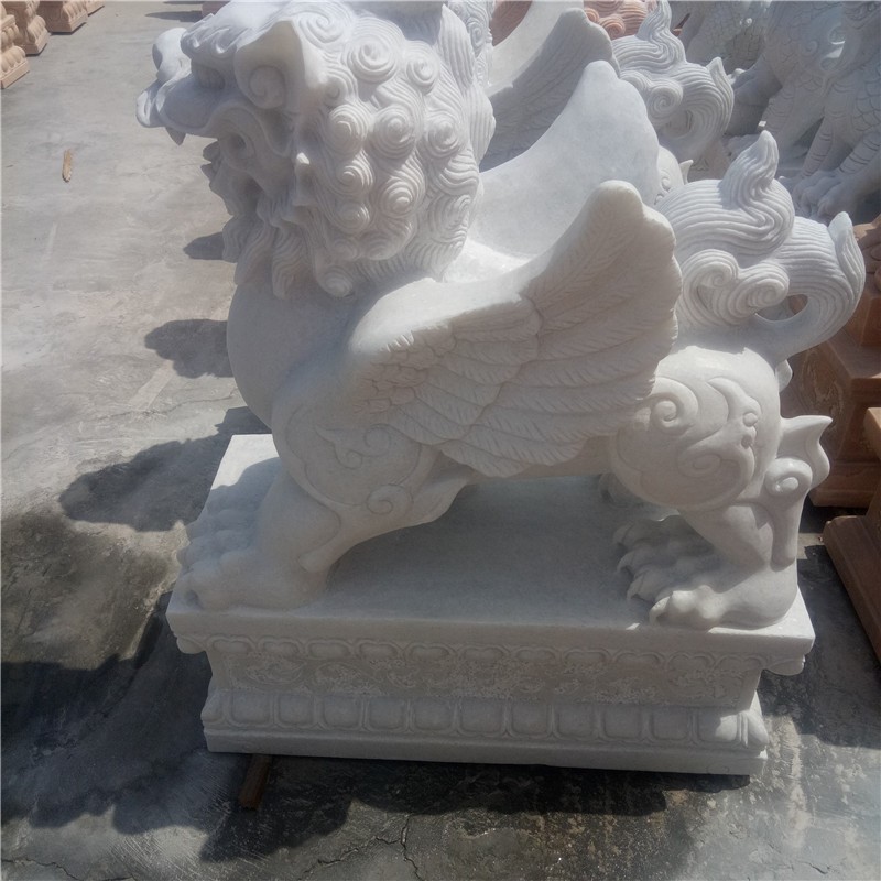 石雕貔貅汉白玉大理石动物雕塑大型公司小区饭店门口庭院雕塑摆件图2