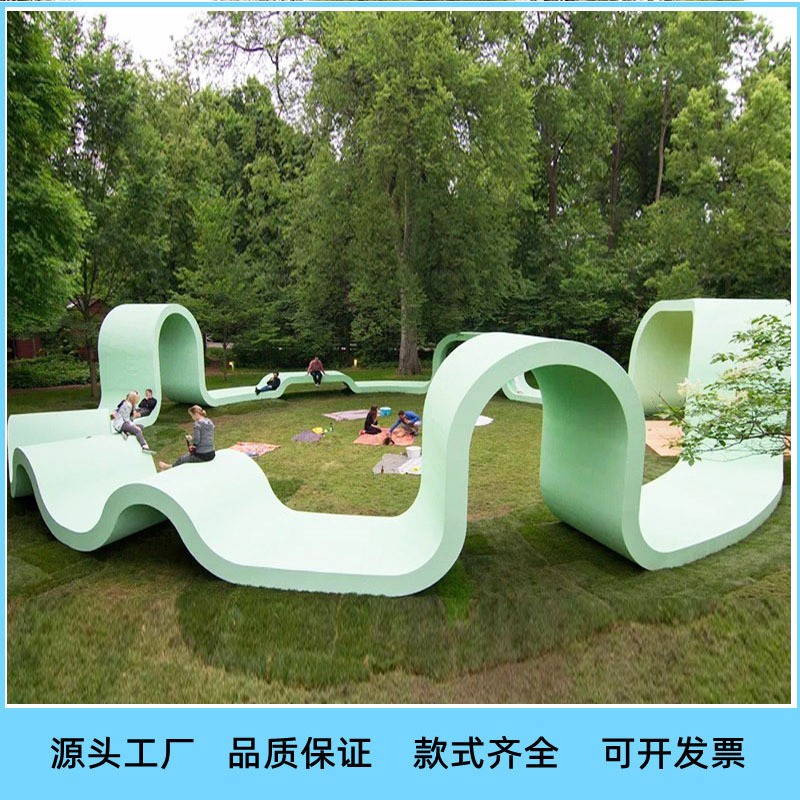 休闲座椅玻璃钢雕塑异形椅子镜面景观不锈钢创意坐凳大型摆设图2