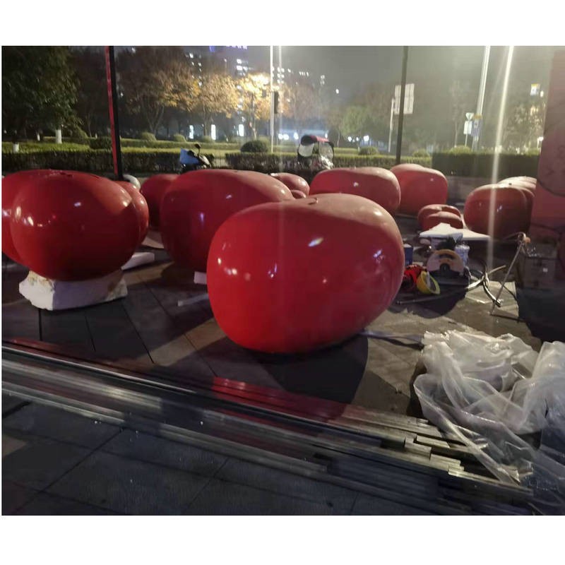 大型西红柿玻璃钢雕塑 卡通造型番茄雕塑摆件 个性创意广场雕塑图3