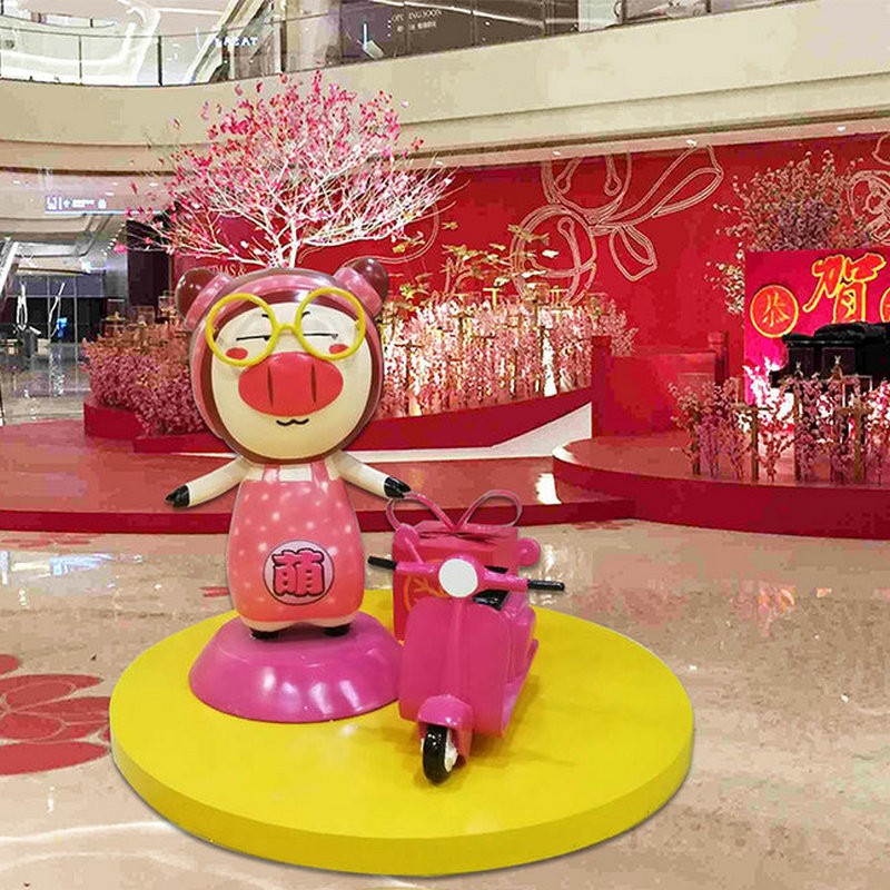 玻璃钢卡通大嘴猴装饰摆件 创意树脂工艺品户外商场雕塑美陈摆件