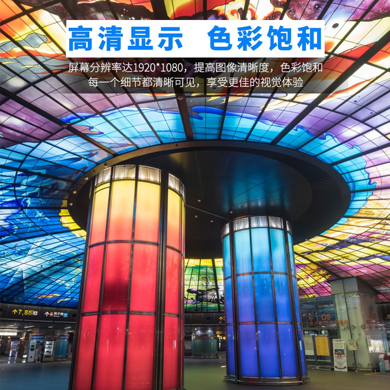 LED透明屏商场广告屏创意玻璃屏酒吧冰屏展厅玻璃橱窗全彩格栅屏图3